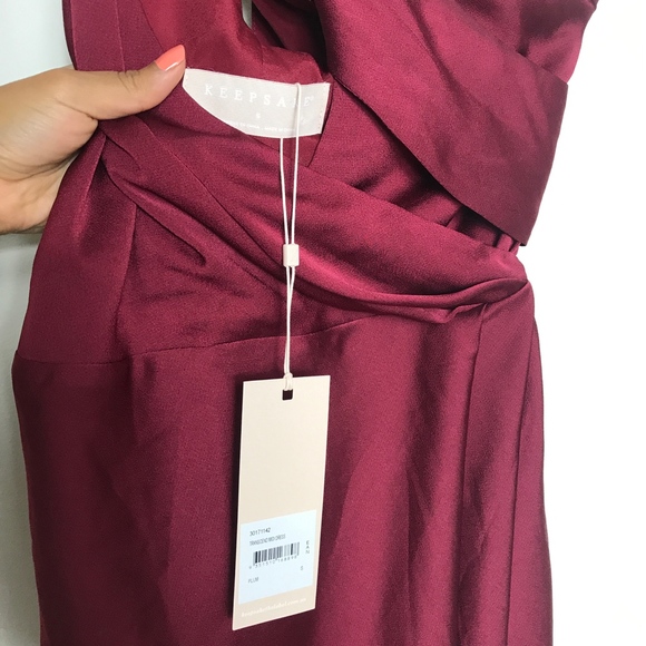 Keepsake Plum Red Midi Dress - Picture 8 of 8